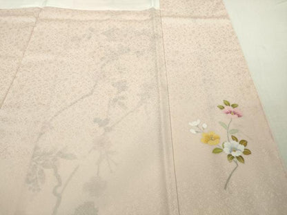 平和屋着物●極上　訪問着　友禅　作家物　雪輪花文　薄桜色地　暈し染め　逸品　未使用　DZAB5380kh6