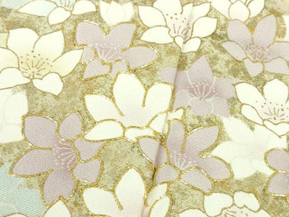 平和屋着物●極上　訪問着　駒刺繍　舞花文　失せウイ灰梅色地　暈し染め　金彩　逸品　DZAB5383kh6
