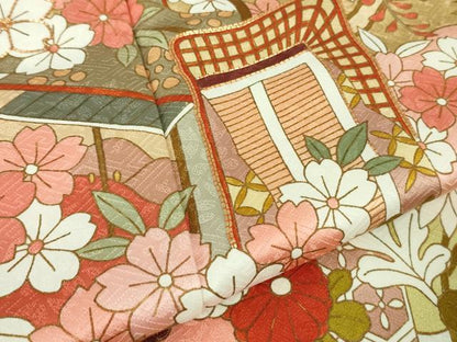 平和屋本店●極上　皇室献上作家　藤井寛　訪問着　駒刺繍　御所車吉祥花文　金彩　ロング丈　逸品　未使用　DZAB5389kh6