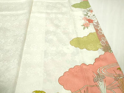 平和屋本店●極上　皇室献上作家　藤井寛　訪問着　駒刺繍　御所車吉祥花文　金彩　ロング丈　逸品　未使用　DZAB5389kh6