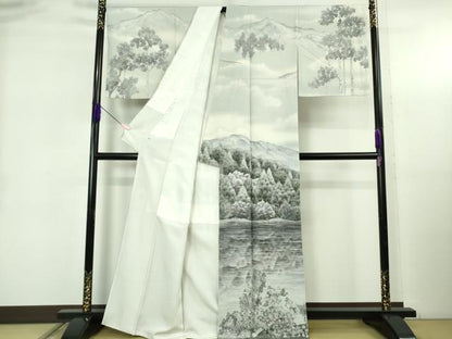 平和屋本店●極上　訪問着　手描き　白樺湖　暈し染め　逸品　DZAB5390kh6