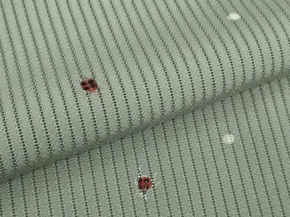 平和屋着物＊極上 夏物 小紋 縦絽 てんとう虫 豆がら茶色地 銀彩 逸品 未使用 DZAB5392kh6
