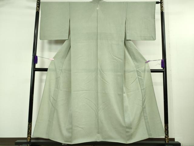 平和屋着物＊極上　夏物　江戸小紋　絽　両面染　鮫小紋柄　千草鼠色×白　逸品　DZAB5394kh6 平和屋着物＊極上 夏物 江戸小紋 絽 両面染 鮫小紋柄 千草鼠