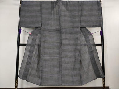 平和屋着物＊極上 夏物 男性 本場小千谷ちぢみ 麻 キングサイズ 横段文 逸品 DZAB5395kh6