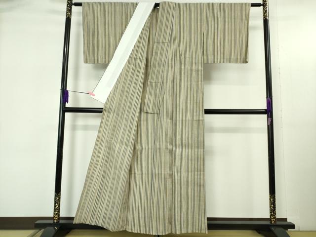平和屋着物＊極上 夏物 本場小千谷ちぢみ 麻 縞 逸品 未使用 DZAB5396kh6