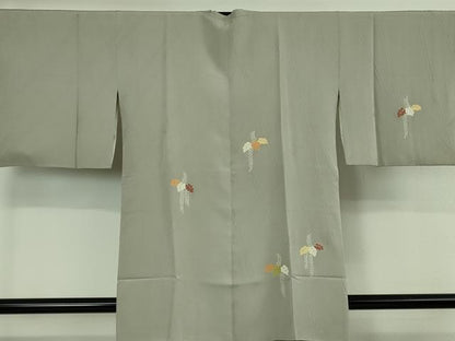平和屋着物∞極上　銀座　志ま亀　道行コート　桐花文　薄い灰汁色地　金彩　たとう紙付き　逸品　DZAB5403kh6
