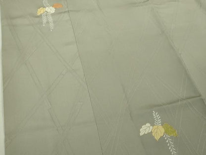 平和屋着物∞極上　銀座　志ま亀　道行コート　桐花文　薄い灰汁色地　金彩　たとう紙付き　逸品　DZAB5403kh6