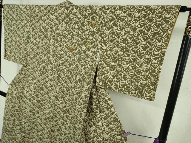 平和屋本店●極上　銀座　志ま亀　訪問着　波　青海波　鬼しぼ縮緬　たとう紙付き　逸品　DZAB5404kh6