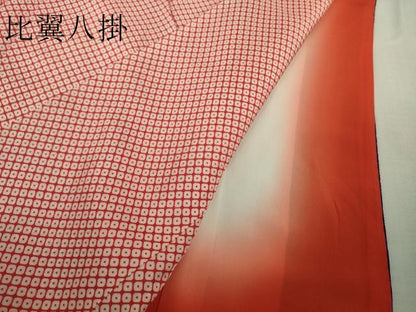 平和屋本店∵極上　創業460年・千總 女の子 十三参り 子供 祝着　駒刺繍　折り鶴　濃いパンジー色地　金彩　鬼しぼ縮緬　逸品　DZAB5405kh6