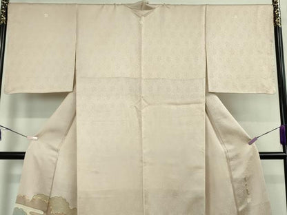 平和屋本店●極上　皇室献上作家　藤井寛　色留袖　駒刺繍　雲重ね　灰桜色地　金彩　逸品　DZAB5411kh6