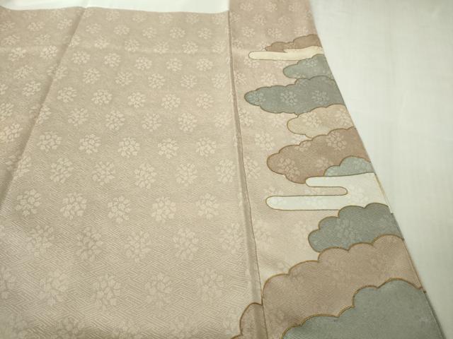 平和屋本店●極上　皇室献上作家　藤井寛　色留袖　駒刺繍　雲重ね　灰桜色地　金彩　逸品　DZAB5411kh6