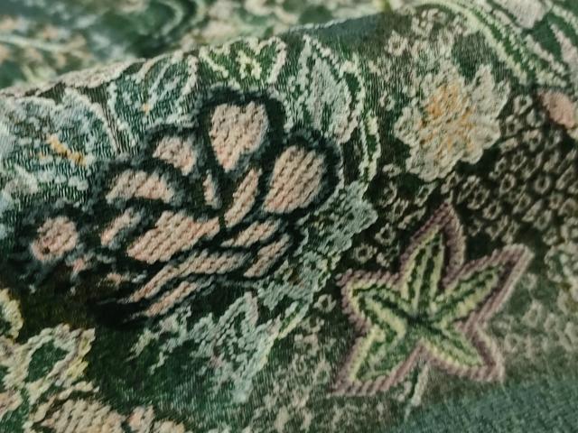 平和屋着物●極上　小紋　天目織　お召地　吉祥花文　逸品　DZAB5412kh6