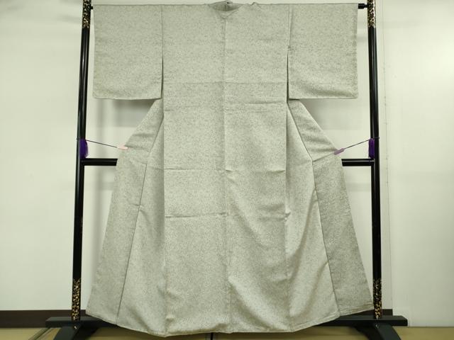 平和屋着物●極上　お召　瓢箪唐草文　薄い白緑色地　逸品　未使用　DZAB5413kh6