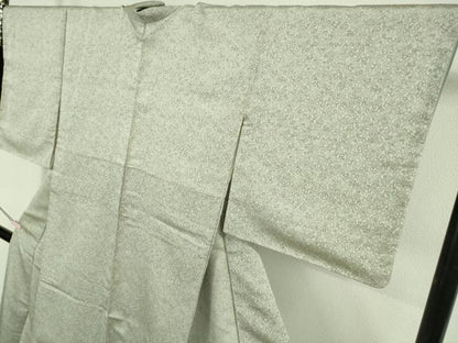 平和屋着物●極上　お召　瓢箪唐草文　薄い白緑色地　逸品　未使用　DZAB5413kh6