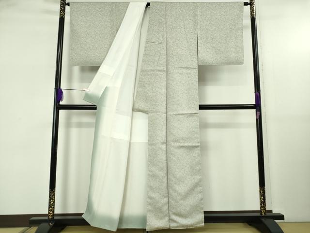 平和屋着物●極上　お召　瓢箪唐草文　薄い白緑色地　逸品　未使用　DZAB5413kh6