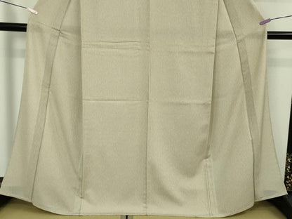 平和屋着物＊極上 夏物 御召舎 夏お召 毛万筋 練色×枯野色 ますいわ屋扱い 反端付き 逸品 DZAB5415kh6