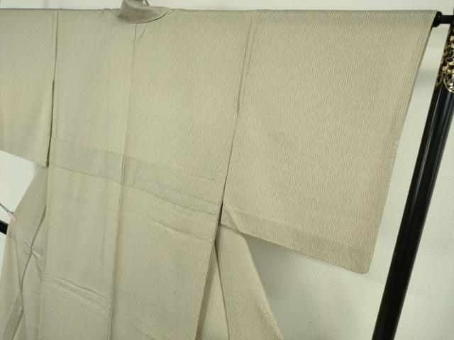 平和屋着物＊極上 夏物 御召舎 夏お召 毛万筋 練色×枯野色 ますいわ屋扱い 反端付き 逸品 DZAB5415kh6