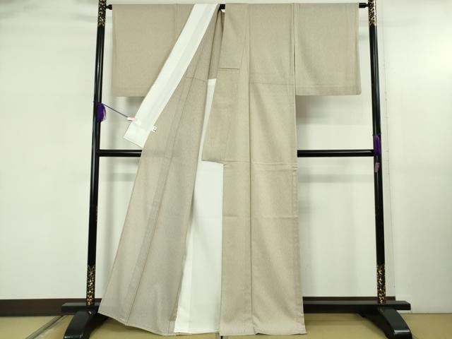 平和屋着物＊極上 夏物 御召舎 夏お召 毛万筋 練色×枯野色 ますいわ屋扱い 反端付き 逸品 DZAB5415kh6