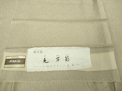 平和屋着物＊極上 夏物 御召舎 夏お召 毛万筋 練色×枯野色 ますいわ屋扱い 反端付き 逸品 DZAB5415kh6