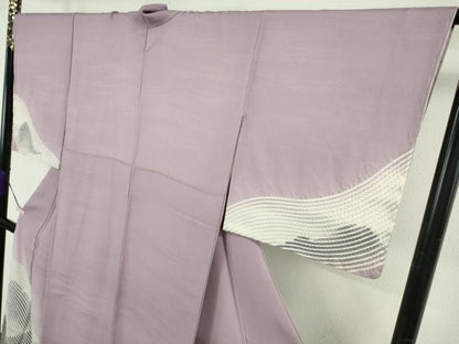 平和屋着物●極上　十日町　名門　滝泰謹製　訪問着　流水文　紅藤色地　逸品　未使用　DZAB5420kh6