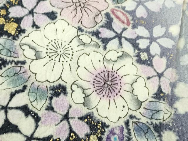 平和屋本店●極上　越後十日町の一流染匠　桐屋・翠山工房　訪問着　辻が花　象牙色地　金彩　やまと誂製　逸品　DZAB5421kh6