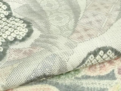 平和屋本店●極上　名門　藤娘きぬたや　本場大島紬　白大島　訪問着　絞り　7マルキ　几帳束ね熨斗　鳳凰花文　逸品　DZAB5428kh6