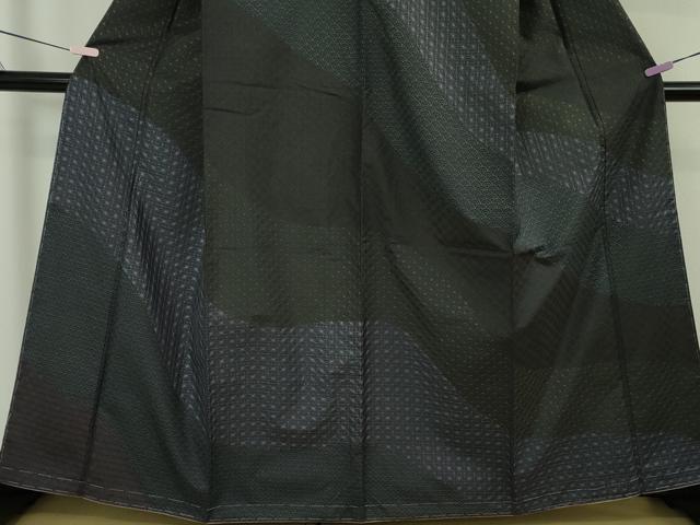平和屋本店●極上　本場大島紬　訪問着　刺し子　刺繍　名物裂　黒地　逸品　未使用　DZAB5429kh6