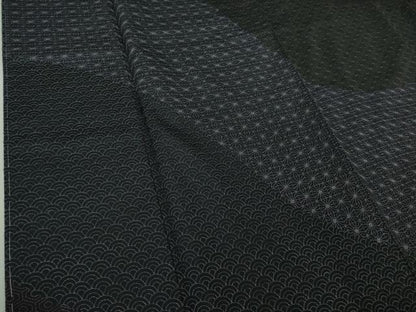 平和屋本店●極上　本場大島紬　訪問着　刺し子　刺繍　名物裂　黒地　逸品　未使用　DZAB5429kh6
