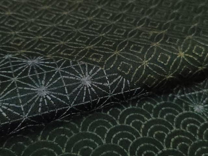 平和屋本店●極上　本場大島紬　訪問着　刺し子　刺繍　名物裂　黒地　逸品　未使用　DZAB5429kh6