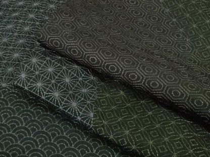 平和屋本店●極上　本場大島紬　訪問着　刺し子　刺繍　名物裂　黒地　逸品　未使用　DZAB5429kh6