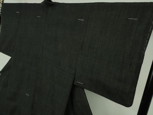 平和屋本店●希少　本場結城紬　重要無形文化財　天然植物染　高島陽外　蝋色　証紙付き　逸品　未使用　DZAB5432kh6