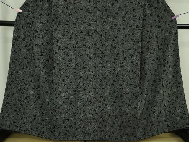平和屋本店●極上　人間国宝 小宮康孝　江戸小紋　道明寺　般若　烏帽子　中啓　黒地　逸品　DZAB5440kh6
