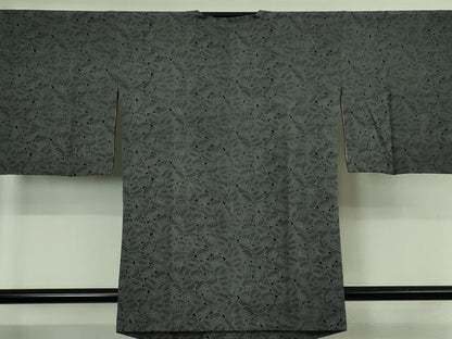 平和屋着物∞極上　人間国宝 小宮康孝　道行コート　石臼　黒地　逸品　DZAB5441kh6