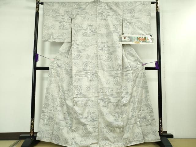 平和屋本店●極上　本場大島紬 白恵泥 恵大島織物 二代目・恵美知雄謹製 本場大島紬 白大島 7マルキ　証紙付き　逸品　未使用　DZAB5444kh6