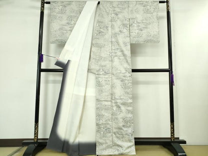 平和屋本店●極上　本場大島紬 白恵泥 恵大島織物 二代目・恵美知雄謹製 本場大島紬 白大島 7マルキ　証紙付き　逸品　未使用　DZAB5444kh6