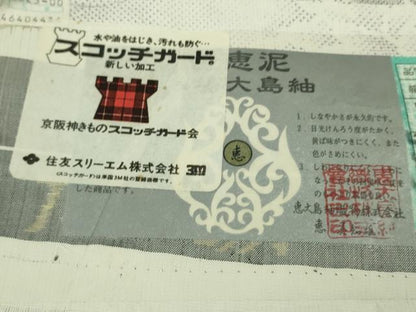 平和屋本店●極上　本場大島紬 白恵泥 恵大島織物 二代目・恵美知雄謹製 本場大島紬 白大島 7マルキ　証紙付き　逸品　未使用　DZAB5444kh6