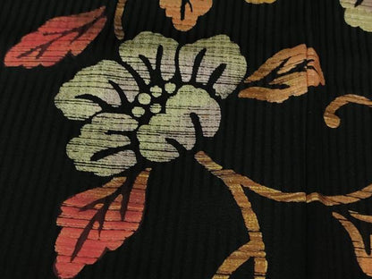 平和屋着物●極上　訪問着　花唐草文　黒地　金彩　逸品　DZAB5448kh6