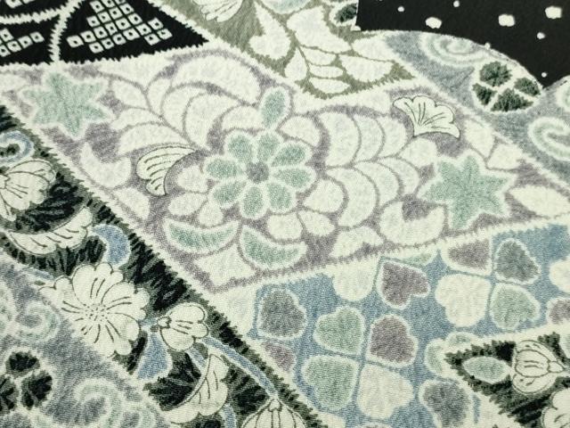 平和屋着物●極上　洗える最高級着物　＜英＞はなぶさ謹製　訪問着　雲取り草花文　黒地　逸品　DZAB5449kh6