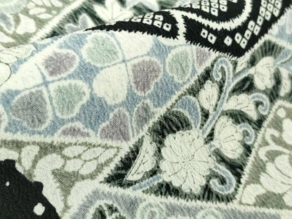 平和屋着物●極上　洗える最高級着物　＜英＞はなぶさ謹製　訪問着　雲取り草花文　黒地　逸品　DZAB5449kh6