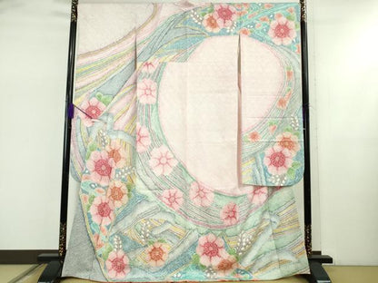 平和屋本店●極上　名門　藤娘きぬたや・総絞り　振袖　束ね熨斗花文　逸品　DZAB5450kh6