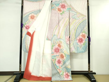 平和屋本店●極上　名門　藤娘きぬたや・総絞り　振袖　束ね熨斗花文　逸品　DZAB5450kh6