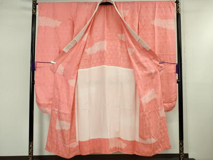 平和屋本店●極上　振袖・長襦袢(無双仕立て)セット　駒刺繍　更紗花文　金彩　逸品　DZAB5451kh6