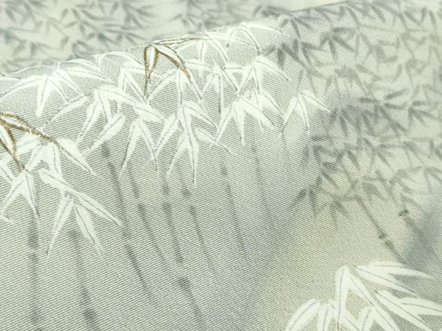 平和屋着物●極上　訪問着　作家物　白山丈山　手描き　笹竹　竹林　暈し染め　金彩　逸品　未使用　DZAB5452kh6