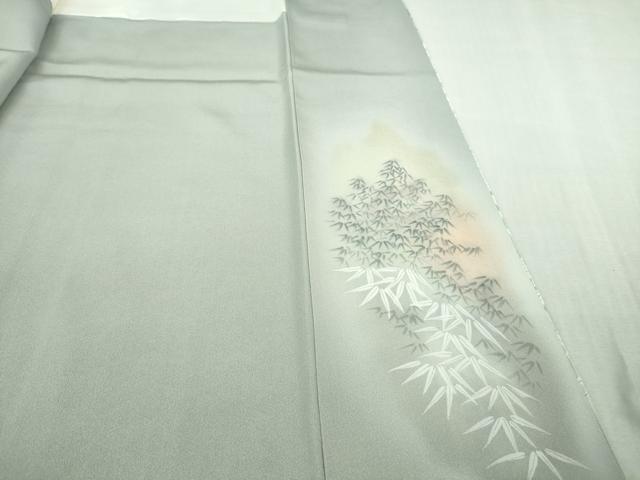 平和屋着物●極上　訪問着　作家物　白山丈山　手描き　笹竹　竹林　暈し染め　金彩　逸品　未使用　DZAB5452kh6