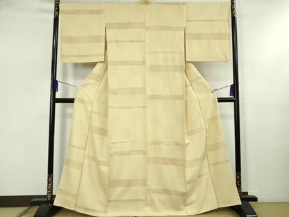 平和屋着物●極上　小紋　舞桜　横段紋紗　砥粉色地　逸品　DZAB5455kh6