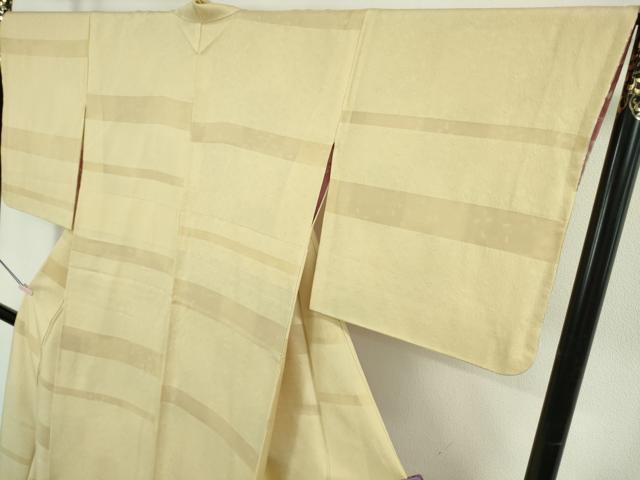 平和屋着物●極上　小紋　舞桜　横段紋紗　砥粉色地　逸品　DZAB5455kh6