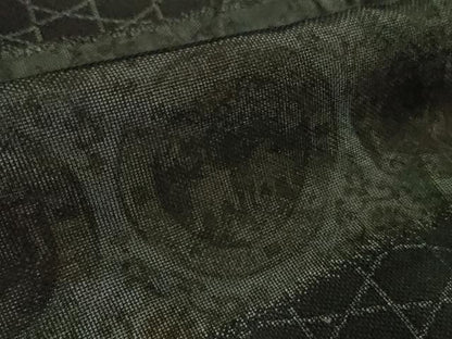 平和屋着物∞極上　道中着　袷　ロング丈　紋紗　双獣丸文　黒地　逸品　未使用　DZAB5459kh6