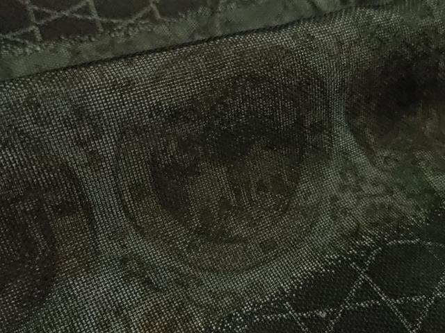 平和屋着物∞極上　道中着　袷　ロング丈　紋紗　双獣丸文　黒地　逸品　未使用　DZAB5459kh6