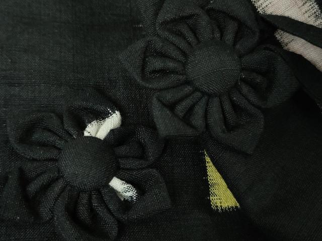 平和屋着物∞極上　本手紡真綿紬　奥信濃　道中着　ロング丈　黒地　証紙付き　逸品　DZAB5460kh6