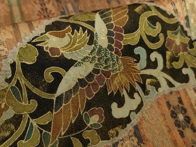 平和屋本店●極上　伝統工芸士　曽根武勇 　訪問着　お召地　鳳凰花唐草文　暈し染め　金彩　逸品　DZAB5461kh6